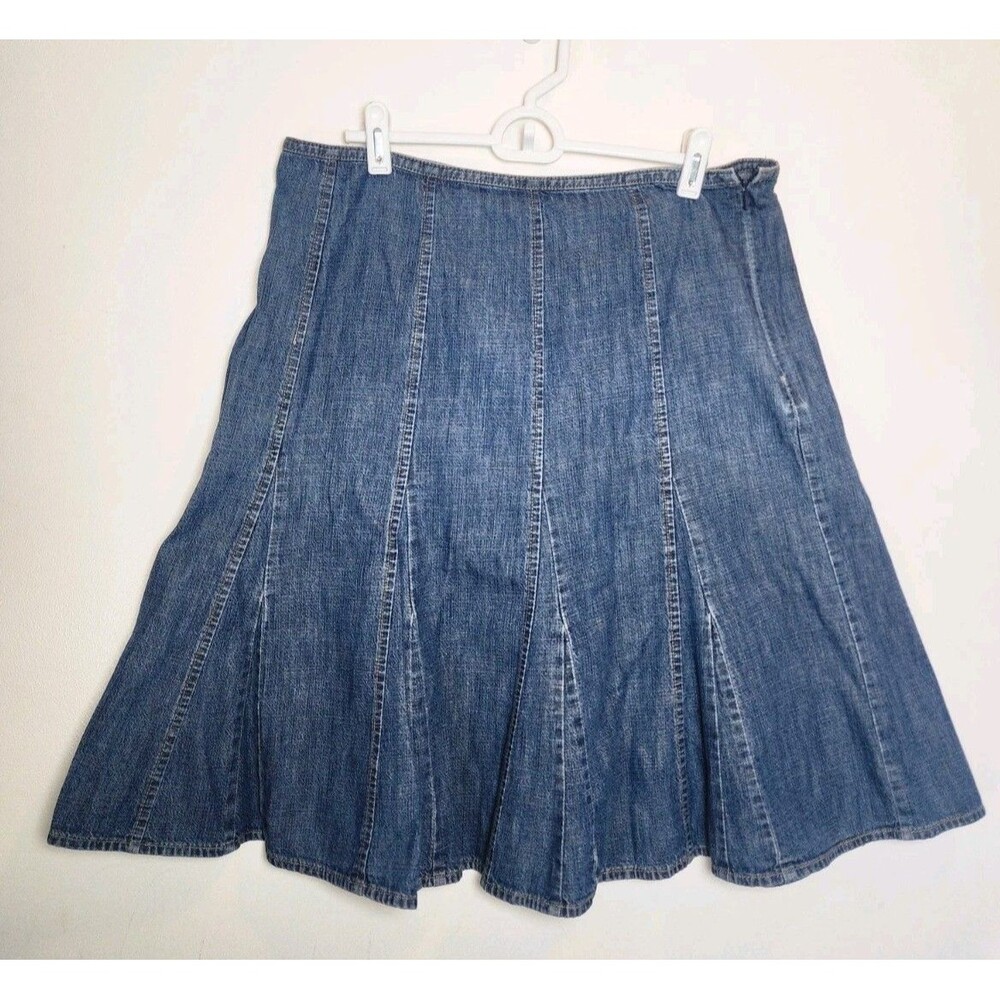 Liz Claiborne Denim Mini Skirt Sz 12 Coastal Cowgirl Western Y2K Festival Boho